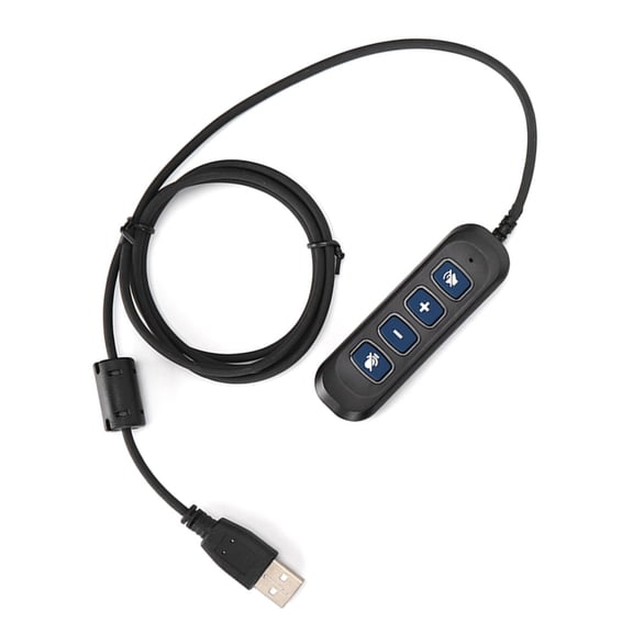 Professional Call Center Headset Adapter H901 USB Plug QD Cable Adaptor with Adjustable Volume Control for 3.5mm Jack Female Equipment Double Units 7.48 Inches / 19 cm Sky Blue