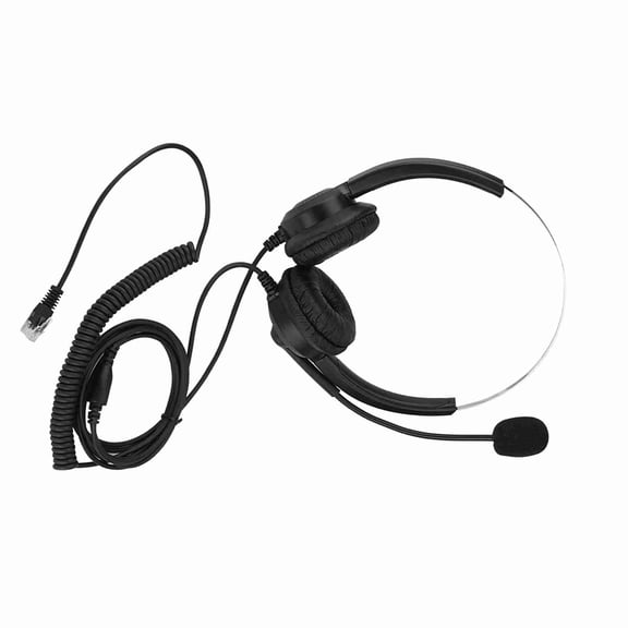 Professional Call Center Headset with Noise Cancelling Microphone, Lossless Sound Over-Ear Headphones, Crystal Plug Edition for Desk Phone, 330 Degree Rotary Earmuffs, 7.48 inches / 19 cm Package