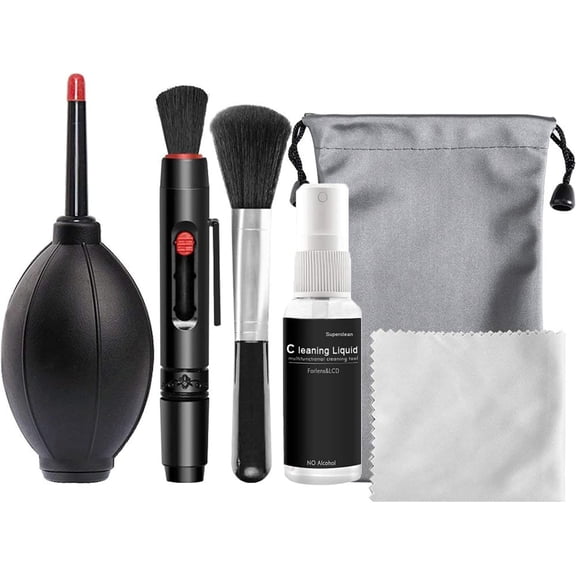Professional Camera Cleaning Kit, Sensor Cleaning Kit with Air Blower Cleaning Pen Cleaning Cloth for Most Cameras Mobile Phone Laptop, for Camera/Optical Lens and Digital SLR Cameras