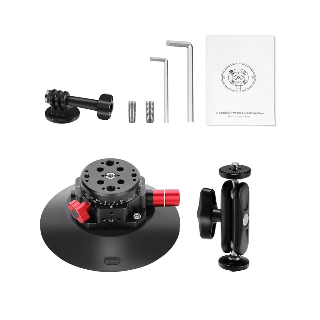 Professional Camera Suction Cup Mount With Multiple Mounting Option 1/4 ...