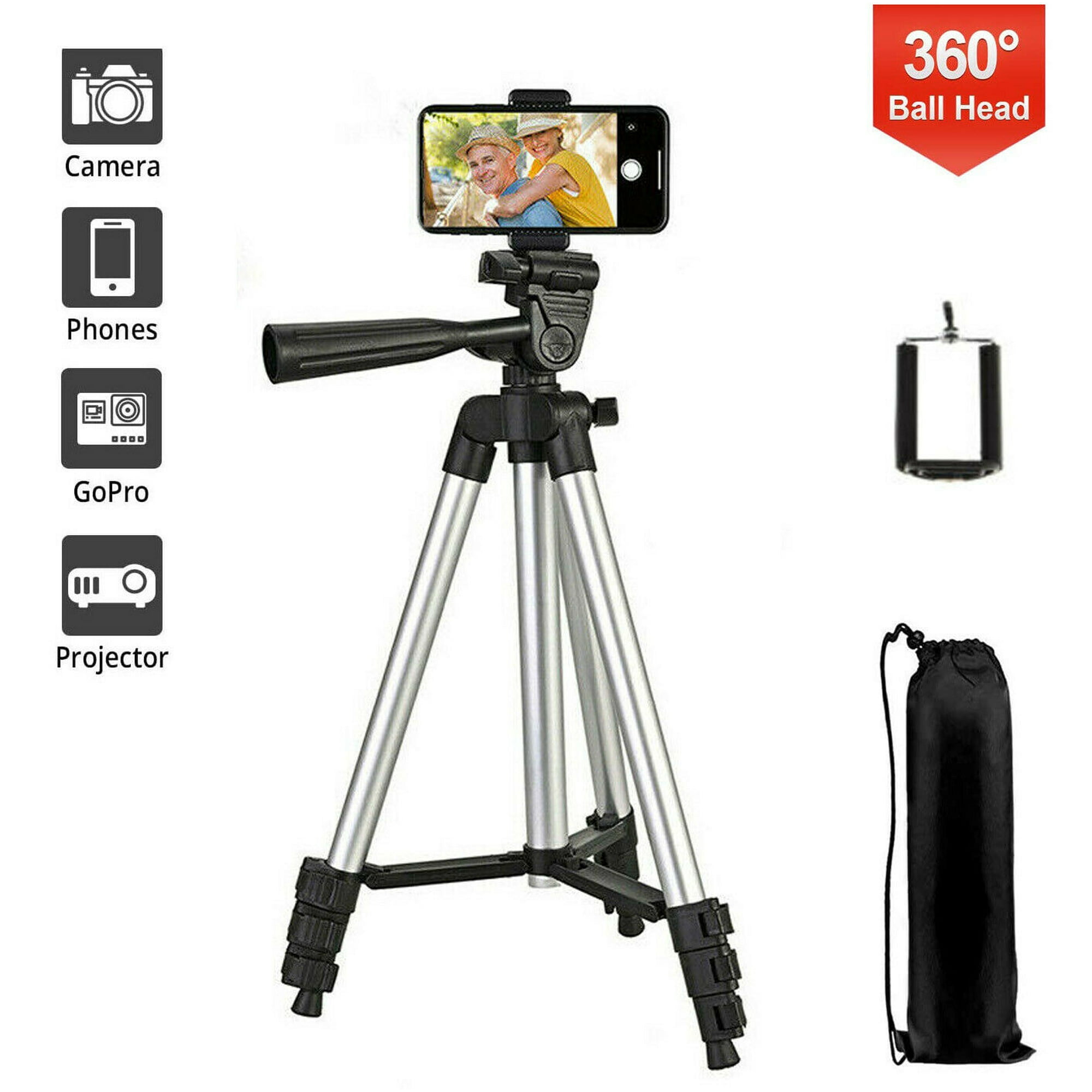 Professional Camera Tripod Stand Mount + Phone Holder for Cell