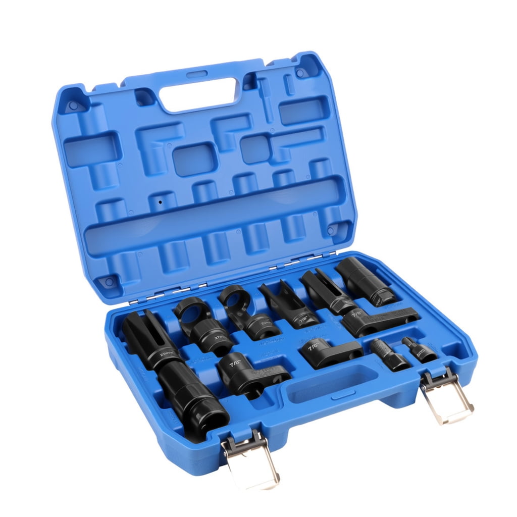 Professional Car Oxygen Sensors Socket Wrench Set 22mm Automotive Repair Tool Kit With Storage Case 12pcs Multiple Size