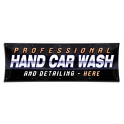 Professional Car Wash and Detailing Here! Banner 1ft X 3ft Open Sign Display Auto Service Shop