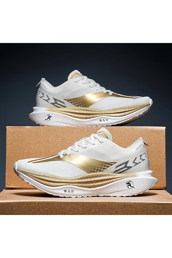 Professional Carbon Plate Shock-Absorbing Sports Shoes with Comfortable Popcorn Soles, Glow-In-The-Dark Features, And Non-Slip Outsoles, Essential for Runners of All Genders