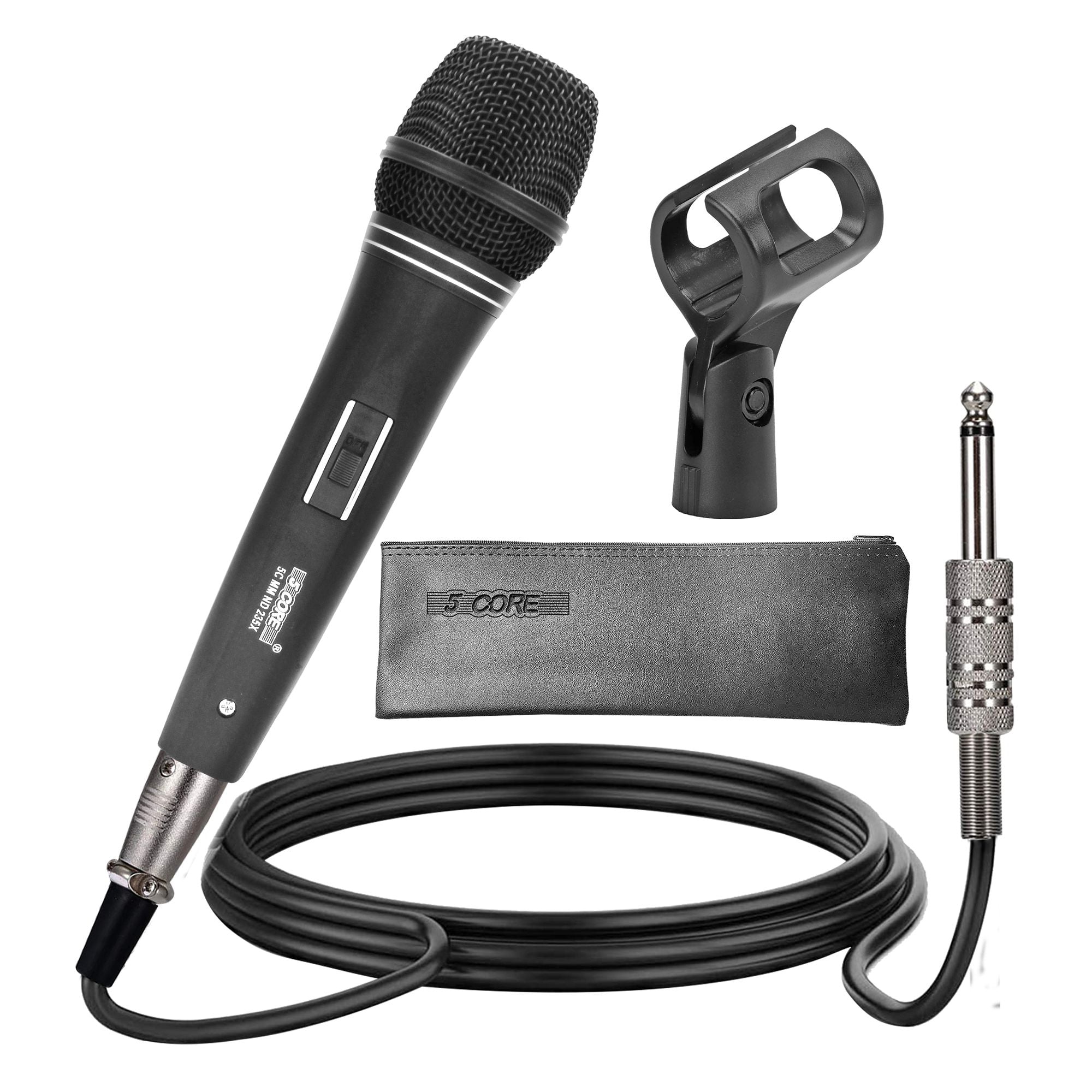 Professional Cardioid Dynamic Vocal Microphone with Neodymium Magnet – Steel Mesh Grille, 16ft Detachable XLR Cable, ON/OFF Switch & Travel Bag for Karaoke, Studio, Live Performance