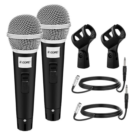 Professional Cardioid Dynamic Vocal Microphone with On/Off Switch & XLR Cable for Karaoke, Live Singing, and Public Speaking