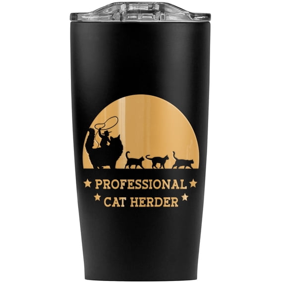 Professional Cat Herder Funny Stainless Steel 20 oz Travel Tumbler, Vacuum Insulated & Double Wall with Leakproof Sliding Lid | Great for Coffee/Hot Drinks and Cold Beverages