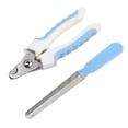 thumbnail image 1 of Professional Cat Nail Clippers with Safety Guard and File, 1 Pack, Stainless Steel Claw Trimmer Kit for Home Grooming, DIY Tools for Small Animals Kittens, Stocking Stuffers, Light Blue, 6.3 Inch, 1 of 3
