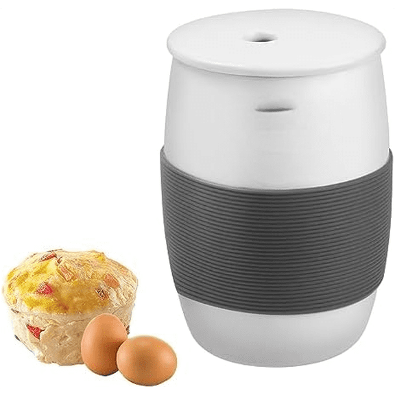 Professional Ceramic Egg Cooker for Microwave, Quick Scrambled Egg Maker Holds Up to 4 Eggs, Easy & Healthy Breakfast Microwave Cooker Great for Mug Cake, Muffin, Omelet, 100% Food Safe
