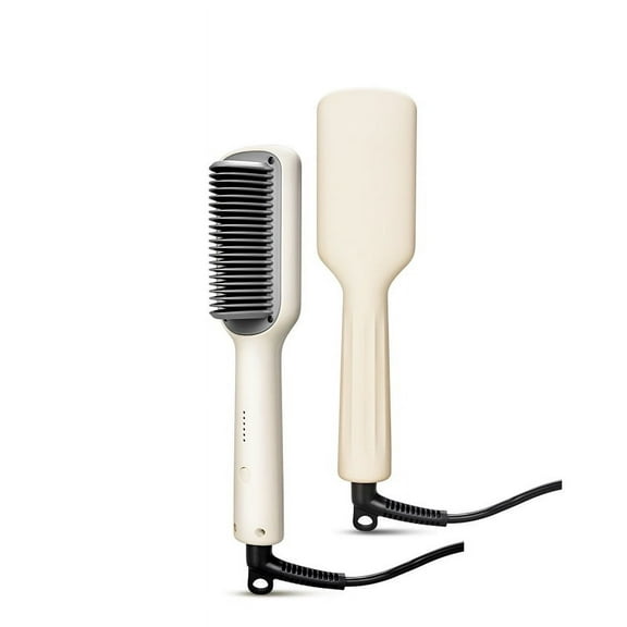 Professional Ceramic Ionic Hair Straightener Brush, Fast-Heating Anti-Frizz Hot Comb with Adjustable Temperatures for Salon-Smooth, Silky Hair