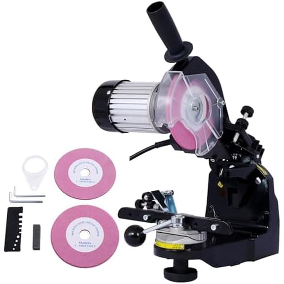 Professional Chainsaw Sharpener - Multi-Angle Adjustable 120-Volt Bench Grinder, Universal Chain Compatibility, Precision Sharpening, for All Chainsaw Chains$$Tools