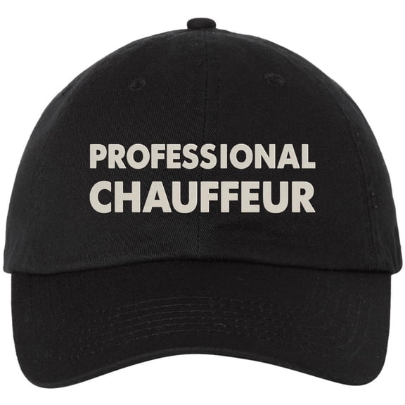 Professional Chauffeur Embroidered Baseball Cap Chauffeur Driver Taxi Transportation Adjustable Dad Hat (Black)