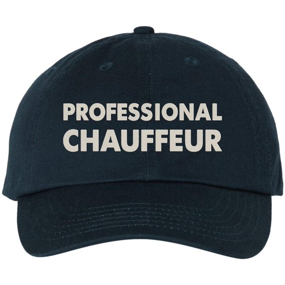 Professional Chauffeur Embroidered Baseball Cap Chauffeur Driver Taxi Transportation Adjustable Dad Hat (NavyBlue)
