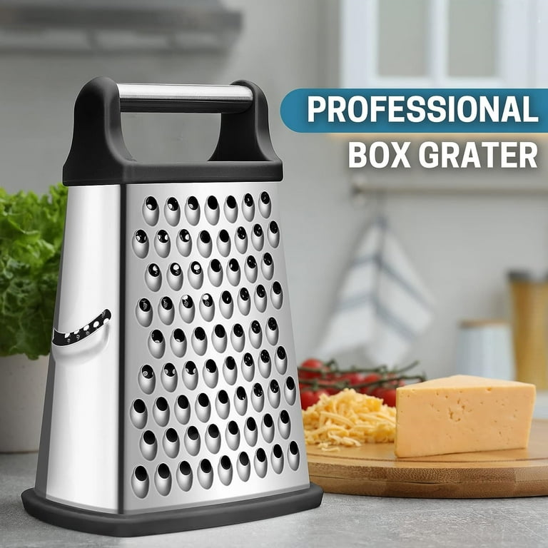 Spring Chef Professional Cheese Grater - Stainless Steel Box Grater for  Kitchen, XL Size - Perfect 4 Sided Shredder for Parmesan Cheese,  Vegetables
