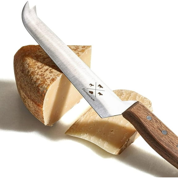 Formaticum Cheese Knife with Fork Tip and Walnut Handle, 7 x 1.25 in