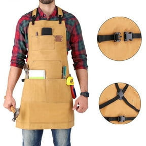 Appoft Chef Apron, Cotton Canvas Cross Back Apron with Pockets for Women and Men,Adjustable Strap and Large Pockets Apron,Kitchen Cooking Baking Bib Apron