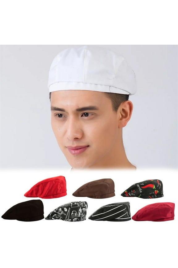 Professional Chef Beret Classic Toque Blanche Style Chef Hat in a Beret Form - Adjustable for a Comfortable Fit in Hot Kitchen Environments,Wine,One Size,KLOY2K