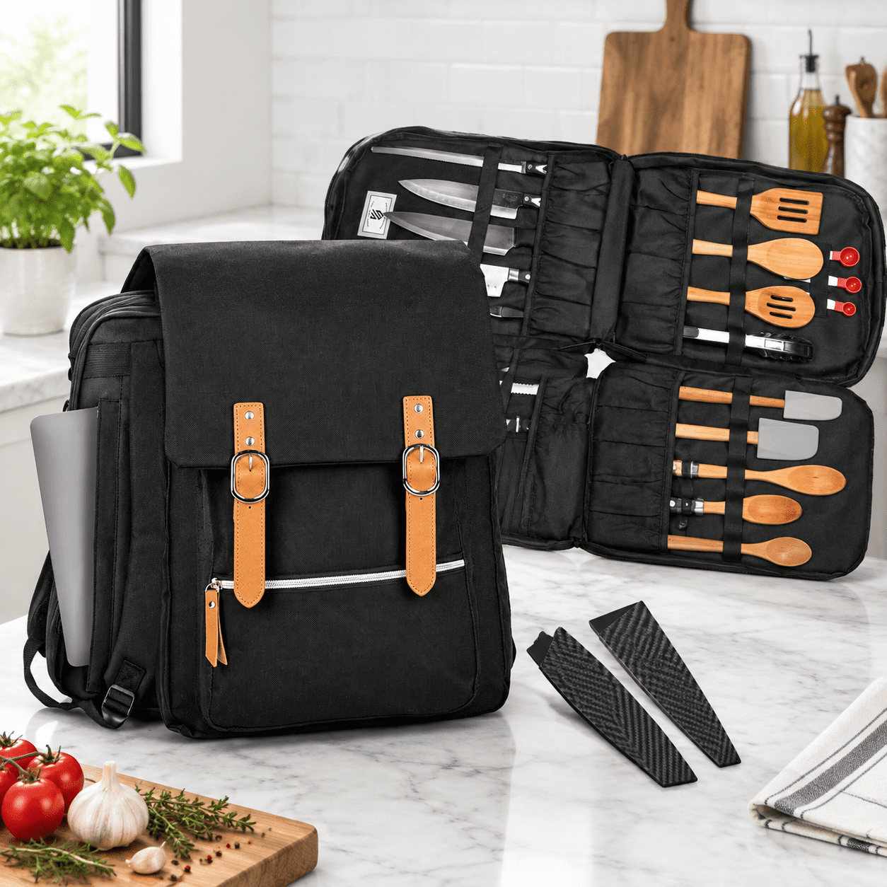 Professional Chef Carrying Bag with 30+ Pockets, Water-Resistant 600D ...