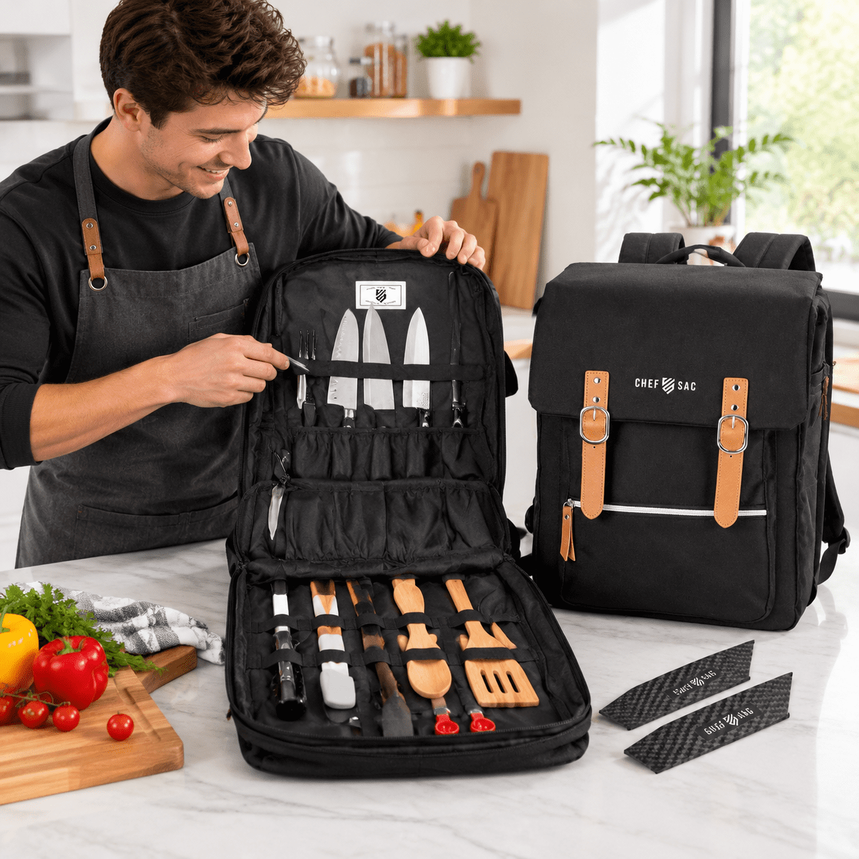 Professional Chef Carrying Bag with 30+ Pockets, Water-Resistant 600D ...