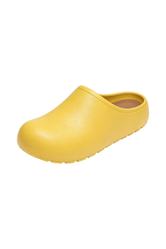 Professional Chef Clogs Non-Slip Waterproof Work Shoes for Nurses Kitchen Staff with Arch Support Lightweight Comfort Restaurant Safety Shoes Yellow 35