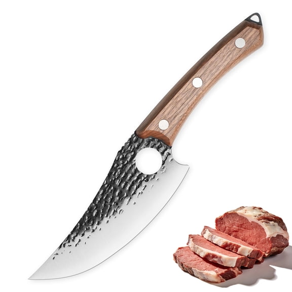 Professional Chef Knife, 6.3" Stainless Steel, for Chopping & Meat, Brown