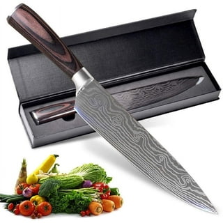 GrandMesser Chef Knife 8 inch, High Carbon Stainless Steel Cooking Knife with Ergonomic Pakkawood Handle, Kitchen Knife with Gift Box.