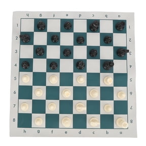 Professional Chess Game Set with Flexible Board and Storage Bag Portable Plastic Chessmen Set for Competition 13.4 x 13.4 Inches
