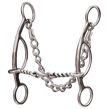 Professional's Choice Futurity 3-Piece Twisted Dog Bone Gag Bit - 5 3/4" Mouth, 6.5" Shank, Sweet Iron