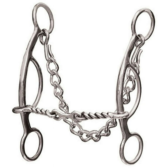 Professional's Choice Futurity 3-Piece Twisted Dog Bone Gag Bit - 5 3/4" Mouth, 6.5" Shank, Sweet Iron