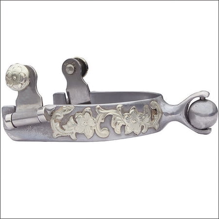Professional Choice Horse Tack Floral Horseman 10Pt Rowel Silver Ball Spurs