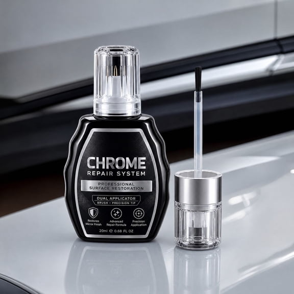 Professional Chrome Repair Liquid, 20 ml Scratch Touch Up Paint, Mirror Chrome Polish Restores Scratches Chipped Paint for Auto Trim, Wheels and Metal Hardware