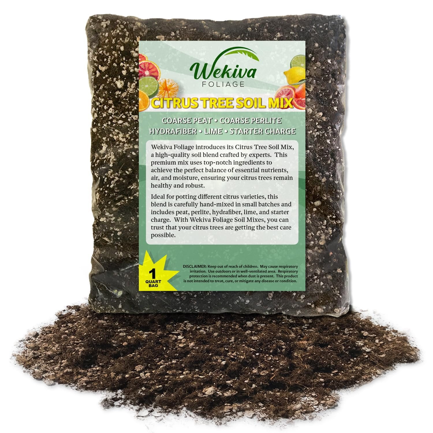 Citrus Growing Soil Mix  4 Quarts - Custom Soil Blend  Potting Mix for Citrus Trees  Specially Developed by and for Professional Nursery Growers - Nutrient-Rich Formula