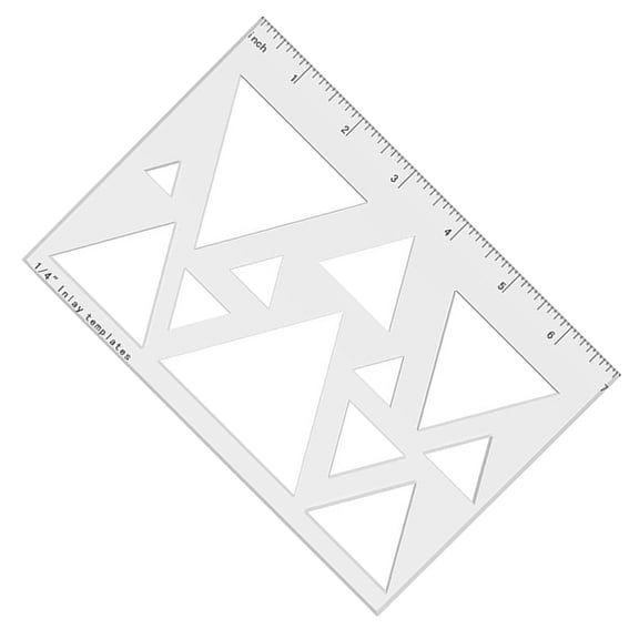 Professional Clear Acrylic Inlay Template with Triangle or Heart Pattern Router Stencil for Detailed Woodcrafts Tool