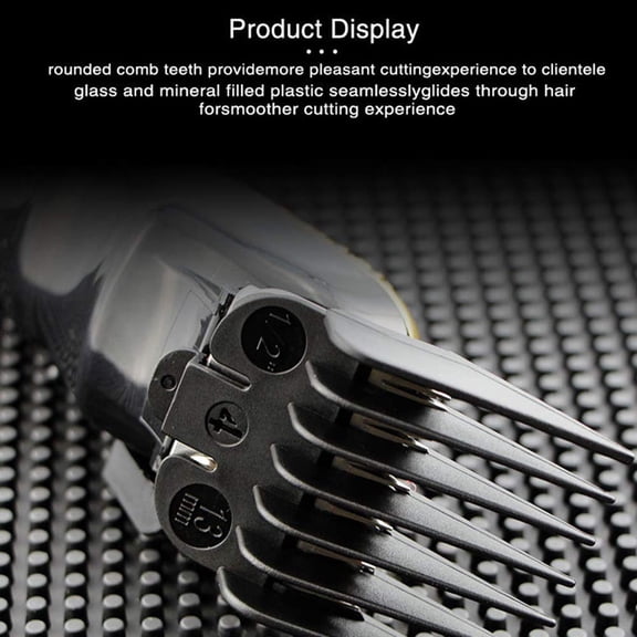 Professional Clipper Guard Attachments Set Hair Trimmer Guide Combs 8 Pieces Multi-Size Lengths 1/8 To 1 Inch Compatible with Standard Electric Clippers for Men Hair Cutting Salon Grade Black (8)