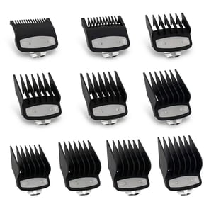Professional Clipper Guards Set, 10-Piece Premium Hair Clipper Cutting Guides with Stainless Steel Snap-on Metal Clips, Universal Size Limit Combs for Precision Fading, Blending & Grooming