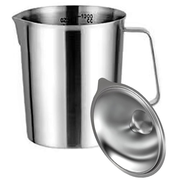 Professional Coffee Milk Cups 4 Size 500ml 1000ml 1500ml 2000ml Locking Lid Design Sturdy Nonrust Steel Measuring Cup