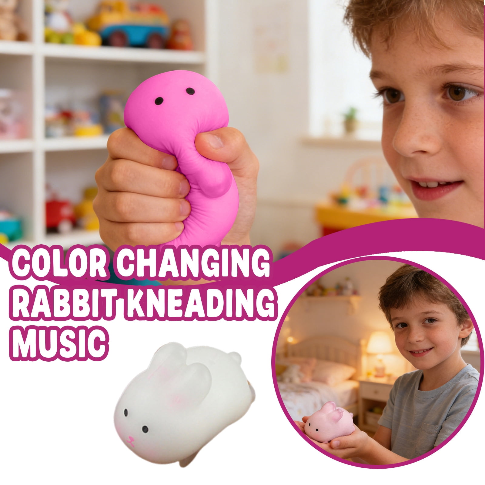 Sticky Rabbit Fidget Toy Professional Color Changing Rabbit Fidget Toys Squeeze Stress Relief ...