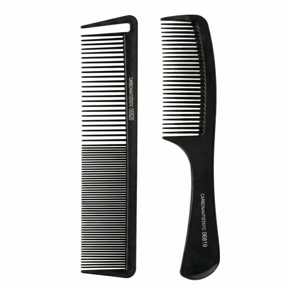 Professional Comb Set - Fine Teeth+Double Row Teeth, Unisex, Suitable for All Hair Types (Curly/Straight/Thick), Enhanced Anti-Tangle, 2 Pack