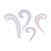 Professional Comma Curve Ruler Set for Pattern Making, 4-Piece French Curve Sewing and Drawing Yardstick 11.8 in / 30 cm
