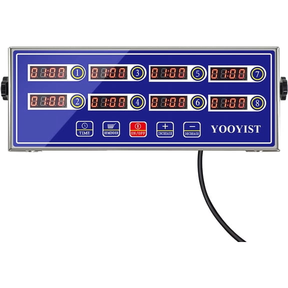Professional Commercial 8 Channel Multiple Kitchen Timers Digital Calculagraph Programmable Loud for Restaurant Food Fryer Baking Cooking Stainless Steel Heavy Duty.