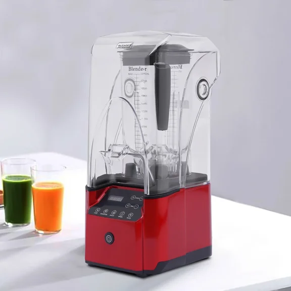 Professional Commercial Blender W/ Shield Quiet Sound Enclosure & Timer 2.2L