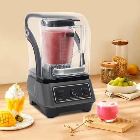 Professional Commercial Blending Machine, 1600W 67.63oz Smoothie Machine with Soundproof Shield, Variable Speed Control Ice Crush, Milkshake & Puree Maker for Home, Restaurant & Cafe