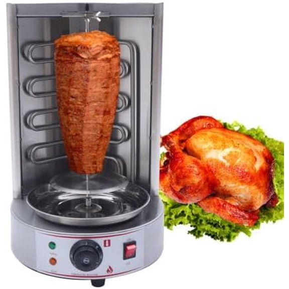 Professional Commercial Doner Kebab Machine,Automatic Rotation Vertical Broiler,Stainless Steel Electric Roasters Barbecue, Electric Doner Kebab Machine for Restaurant Dinner Home Kitchen Garden