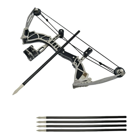 Professional Compound Bow Set - High-Power Stainless Steel Pulley System for Target Practice & Stress Relief, Includes 4 or 12 Arrows & Armor-Piercing Bow (Indoor/Outdoor Use)
