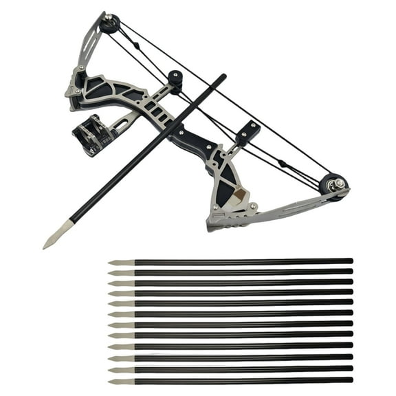 Professional Compound Bow Set - High-Power Stainless Steel Pulley System for Target Practice & Stress Relief, Includes 4 or 12 Arrows & Armor-Piercing Bow (Indoor/Outdoor Use)