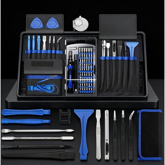 Professional Computer Repair Tool Kit, Precision Screwdriver Set with 56 Bits, Magnetic Screwdriver Set for Laptop, PC, MacBook, Tablet, iPhone, PS4, Electronics