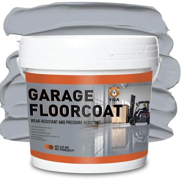 Professional Concrete Floor Paint, (1-Gallon/Smoke Gray), Epoxy Coating, Suitable for Indoor Garage, Basement, Factory,Etc. Single Component Formula, Scratch Resistant, Low VOC, Ready to Use