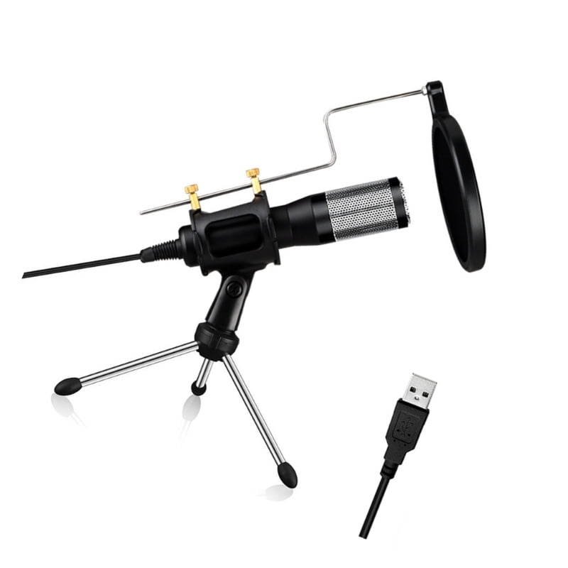 Professional Condenser Microphone Computer Laptop Recording Gaming Mic Speaker for Singing Streaming Accessories
