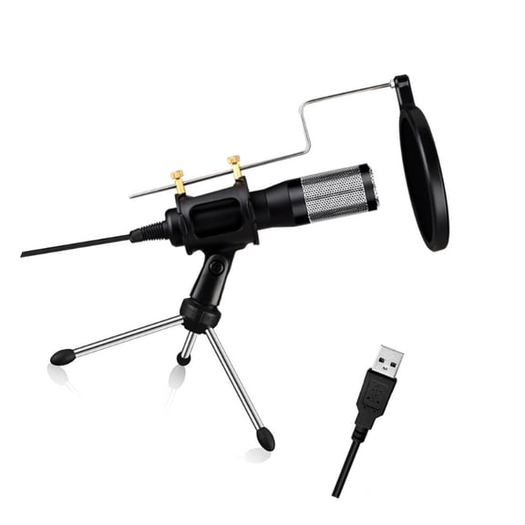 Professional Condenser Microphone Computer Laptop Recording Gaming Mic Speaker for Singing Streaming Accessories