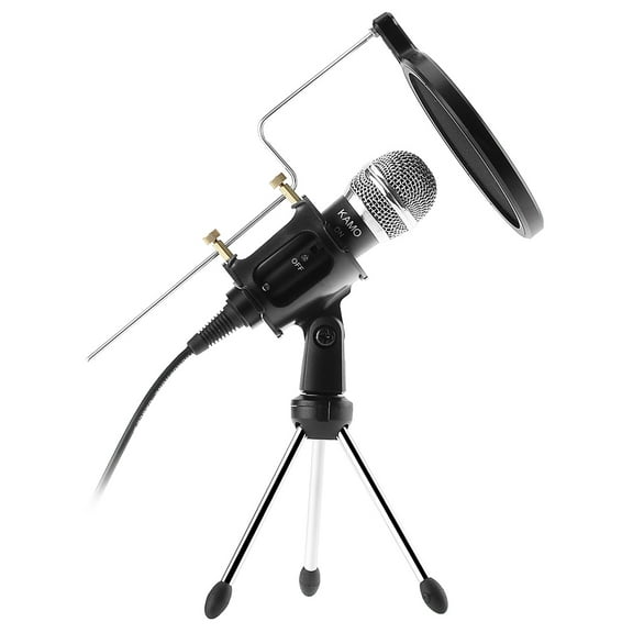 Professional Condenser Microphone Set 3.5mm Cable Plug Play Home Studio microphones, dual-layer acoustic filter, for Iphone Ipad Samsung Android Windows Smartphones